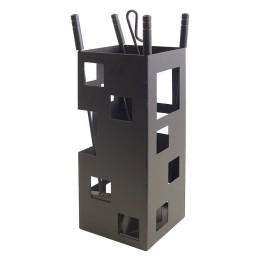 juego de chimenea moderno de hierro utensilios negros