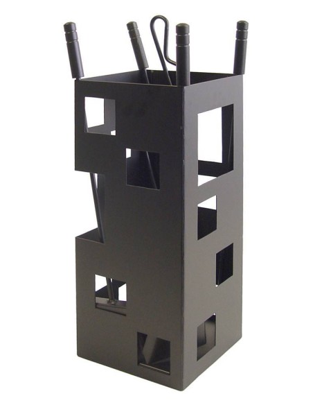 juego de chimenea moderno de hierro utensilios negros