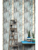 Papel pintado efecto madera envejecida para pared, tono natural 53x1000 cm