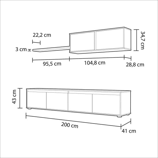Mueble de TV Alida blanco artik y...
