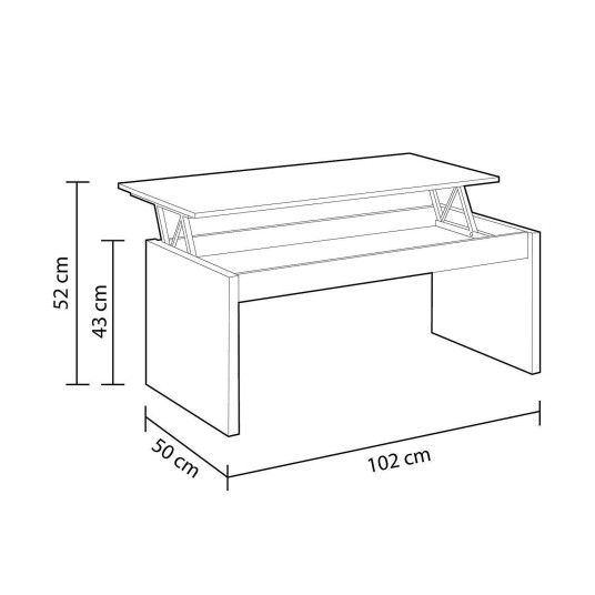 Mesa de Centro Elevable Blanca