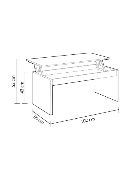 Mesa de Centro Elevable Blanca