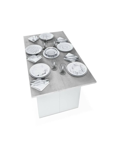 Mesa consola extensible moderna cemento