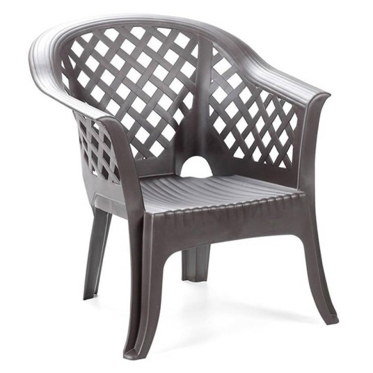 Sillón de Jardín Lario Apilable en Resina Antracita 72x72x76 cm