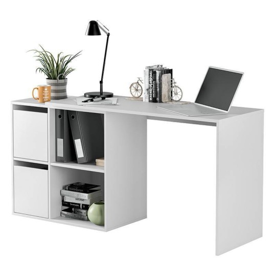 Mesa de escritorio Desk en melamina blanco alpes