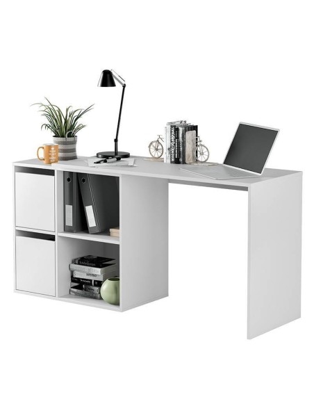 Mesa de escritorio Desk en melamina blanco alpes